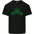 Weed Pulse Heart Cannabis Drugs ECG Kids T-Shirt Childrens Black