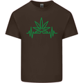 Weed Pulse Heart Cannabis Drugs ECG Kids T-Shirt Childrens Chocolate