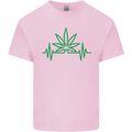 Weed Pulse Heart Cannabis Drugs ECG Kids T-Shirt Childrens Light Pink