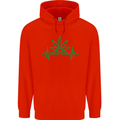 Weed Pulse Heart Cannabis Drugs ECG Mens 80% Cotton Hoodie Bright Red