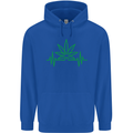 Weed Pulse Heart Cannabis Drugs ECG Mens 80% Cotton Hoodie Royal Blue