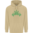 Weed Pulse Heart Cannabis Drugs ECG Mens 80% Cotton Hoodie Sand