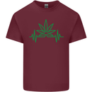 Weed Pulse Heart Cannabis Drugs ECG Mens Cotton T-Shirt Tee Top Maroon