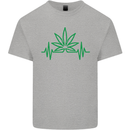 Weed Pulse Heart Cannabis Drugs ECG Mens Cotton T-Shirt Tee Top Sports Grey