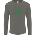 Weed Pulse Heart Cannabis Drugs ECG Mens Long Sleeve T-Shirt Charcoal