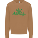 Weed Pulse Heart Cannabis Drugs ECG Mens Sweatshirt Jumper Caramel Latte