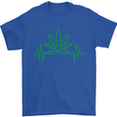 Weed Pulse Heart Cannabis Drugs ECG Mens T-Shirt Cotton Gildan Royal Blue