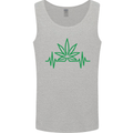 Weed Pulse Heart Cannabis Drugs ECG Mens Vest Tank Top Sports Grey