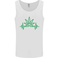 Weed Pulse Heart Cannabis Drugs ECG Mens Vest Tank Top White