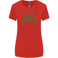 Weed Pulse Heart Cannabis Drugs ECG Womens Wider Cut T-Shirt Red