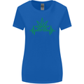 Weed Pulse Heart Cannabis Drugs ECG Womens Wider Cut T-Shirt Royal Blue