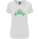 Weed Pulse Heart Cannabis Drugs ECG Womens Wider Cut T-Shirt White
