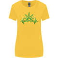 Weed Pulse Heart Cannabis Drugs ECG Womens Wider Cut T-Shirt Yellow