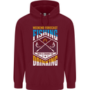 Weekend Fishing Funny Alcohol Beer Childrens Kids Hoodie Maroon