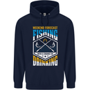 Weekend Fishing Funny Alcohol Beer Childrens Kids Hoodie Navy Blue