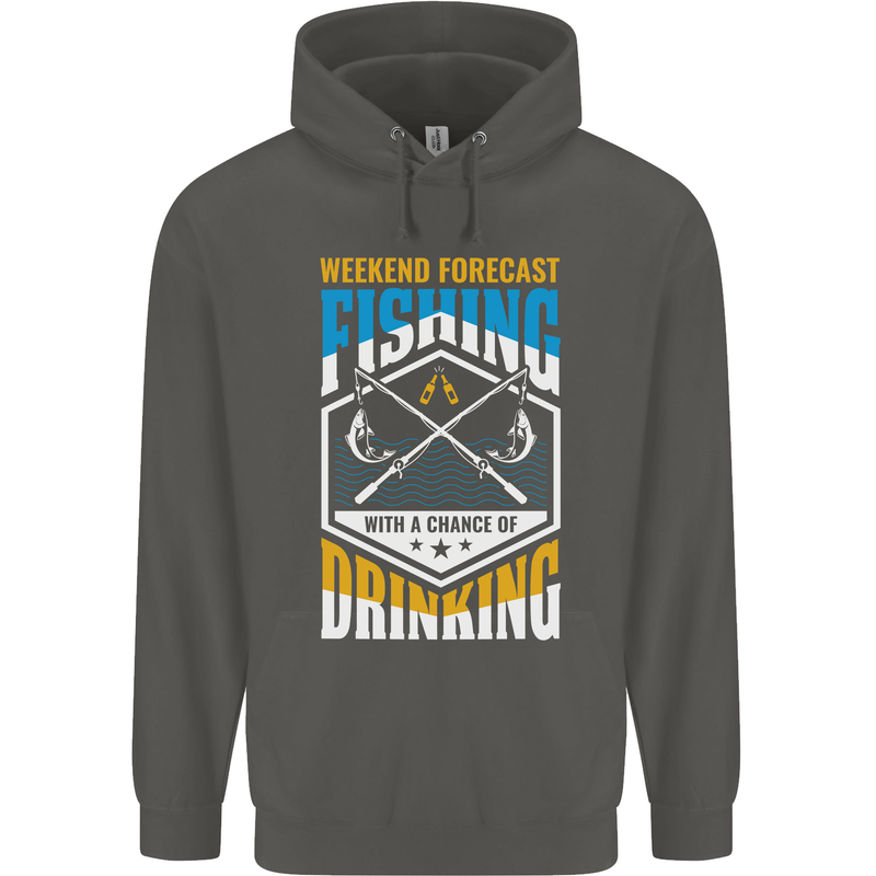 Weekend Fishing Funny Alcohol Beer Childrens Kids Hoodie Storm Grey