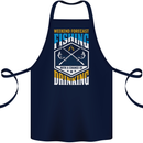Weekend Fishing Funny Alcohol Beer Cotton Apron 100% Organic Navy Blue