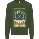 Weekend Fishing Funny Alcohol Beer Kids Sweatshirt Jumper Forest Green