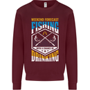 Weekend Fishing Funny Alcohol Beer Kids Sweatshirt Jumper Maroon