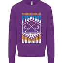 Weekend Fishing Funny Alcohol Beer Kids Sweatshirt Jumper Purple