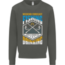 Weekend Fishing Funny Alcohol Beer Kids Sweatshirt Jumper Storm Grey