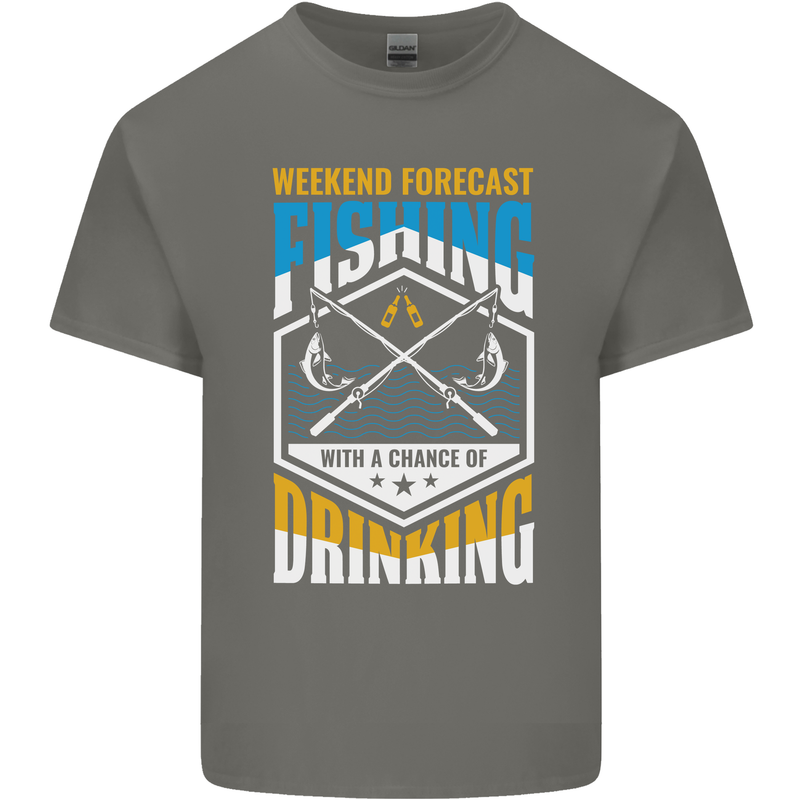 Weekend Fishing Funny Alcohol Beer Kids T-Shirt Childrens Charcoal