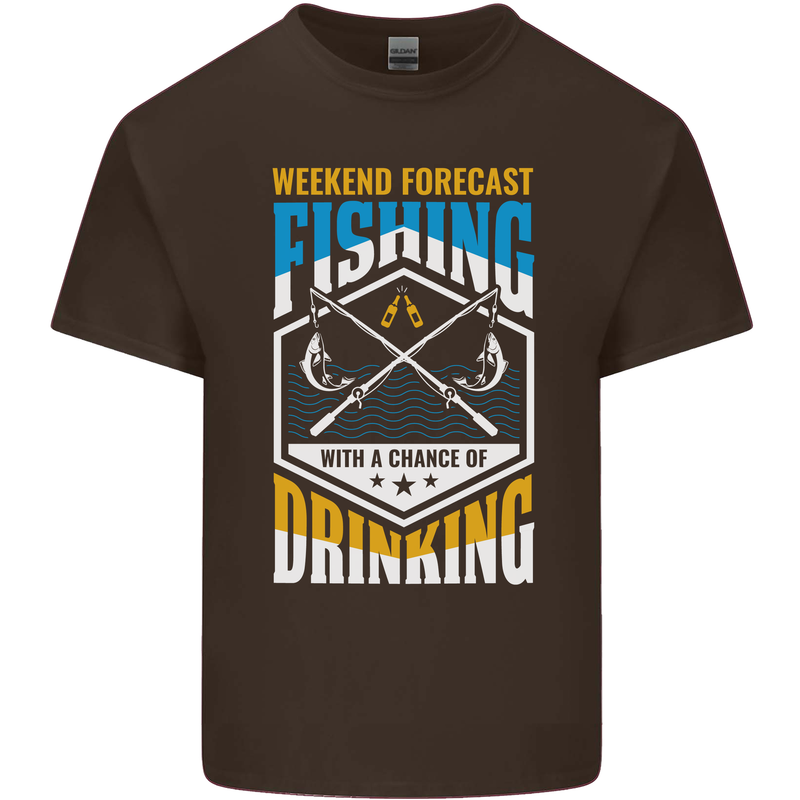 Weekend Fishing Funny Alcohol Beer Kids T-Shirt Childrens Chocolate
