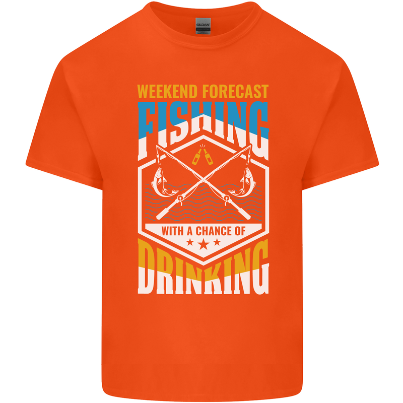 Weekend Fishing Funny Alcohol Beer Kids T-Shirt Childrens Orange