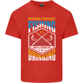 Weekend Fishing Funny Alcohol Beer Kids T-Shirt Childrens Red