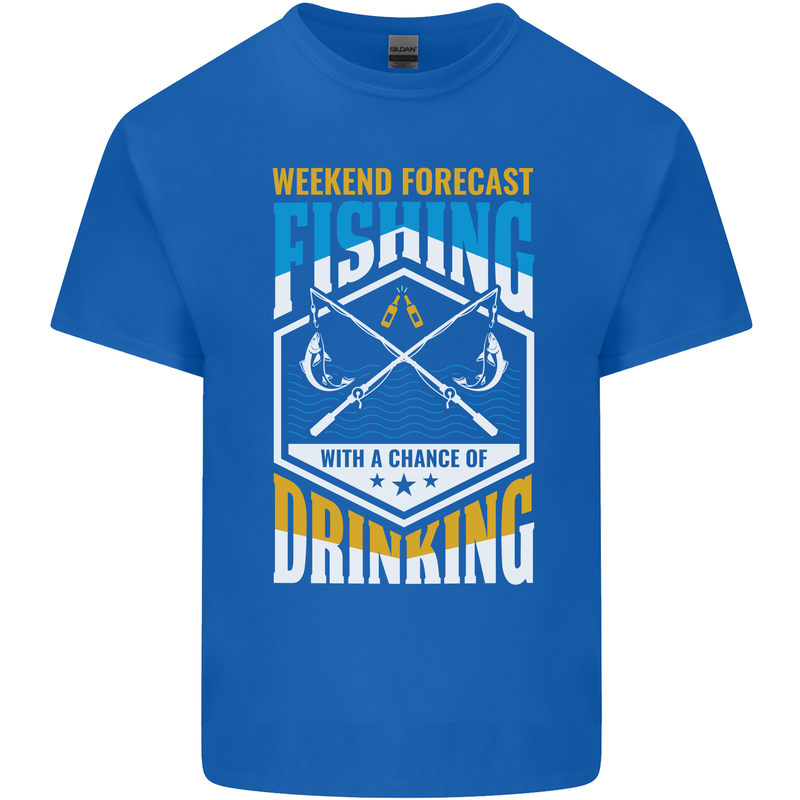 Weekend Fishing Funny Alcohol Beer Kids T-Shirt Childrens Royal Blue