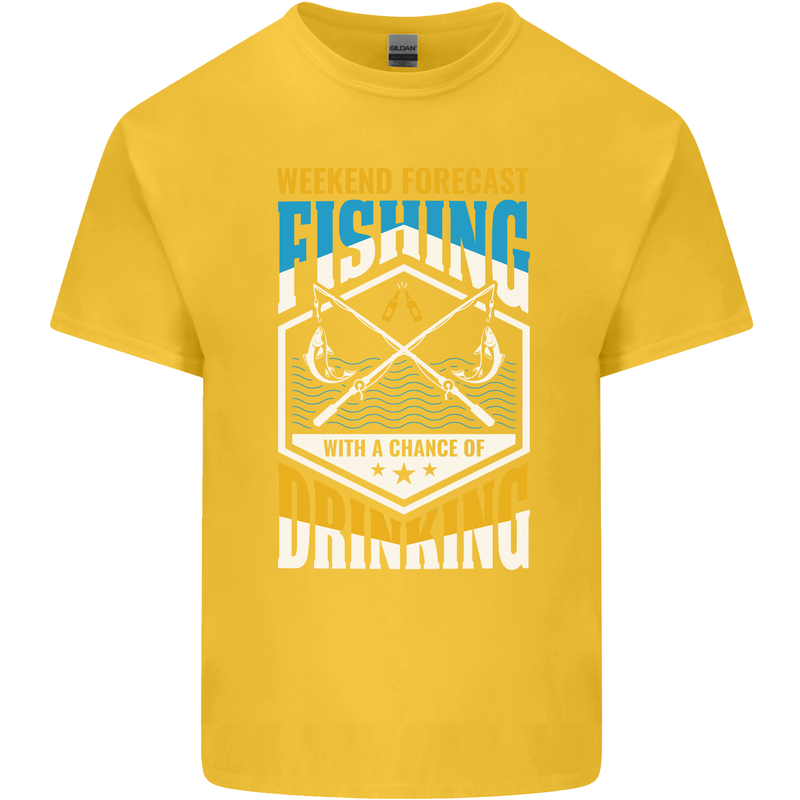 Weekend Fishing Funny Alcohol Beer Kids T-Shirt Childrens Yellow