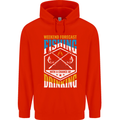 Weekend Fishing Funny Alcohol Beer Mens 80% Cotton Hoodie Bright Red
