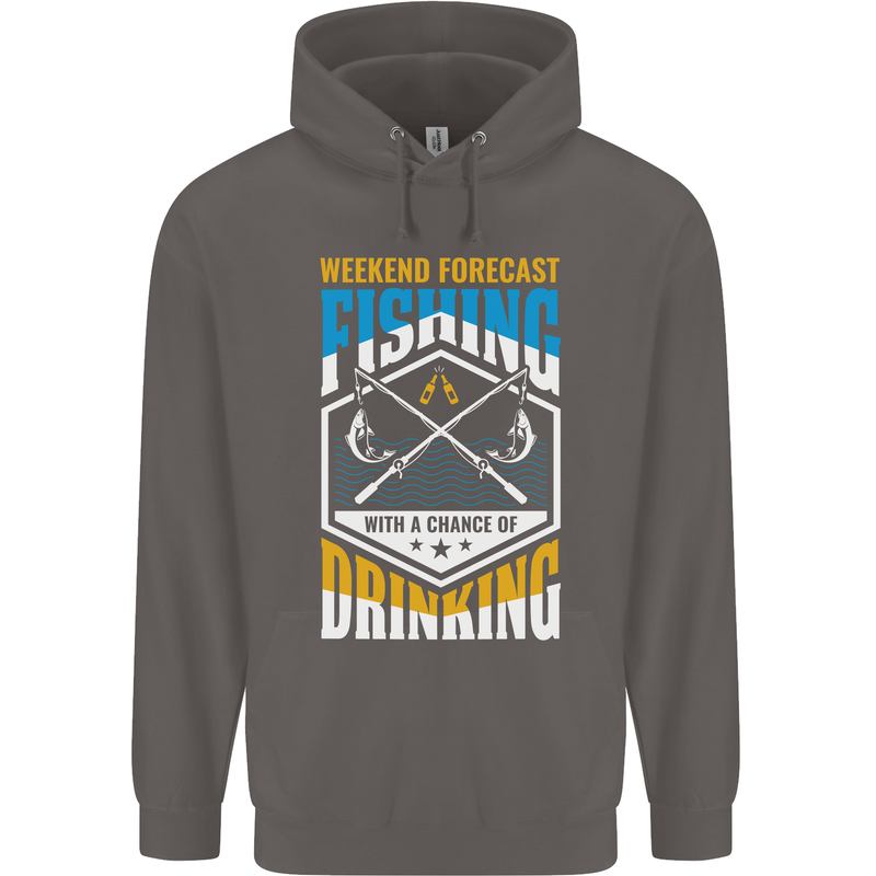 Weekend Fishing Funny Alcohol Beer Mens 80% Cotton Hoodie Charcoal