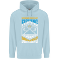 Weekend Fishing Funny Alcohol Beer Mens 80% Cotton Hoodie Light Blue