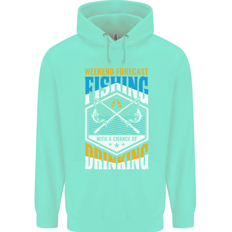 Weekend Fishing Funny Alcohol Beer Mens 80% Cotton Hoodie Peppermint