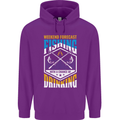 Weekend Fishing Funny Alcohol Beer Mens 80% Cotton Hoodie Purple