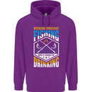 Weekend Fishing Funny Alcohol Beer Mens 80% Cotton Hoodie Purple
