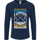 Weekend Fishing Funny Alcohol Beer Mens Long Sleeve T-Shirt Navy Blue