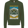 Weekend Fishing Funny Alcohol Beer Mens Sweatshirt Jumper Forest Green