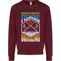 Weekend Fishing Funny Alcohol Beer Mens Sweatshirt Jumper Maroon