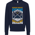 Weekend Fishing Funny Alcohol Beer Mens Sweatshirt Jumper Navy Blue
