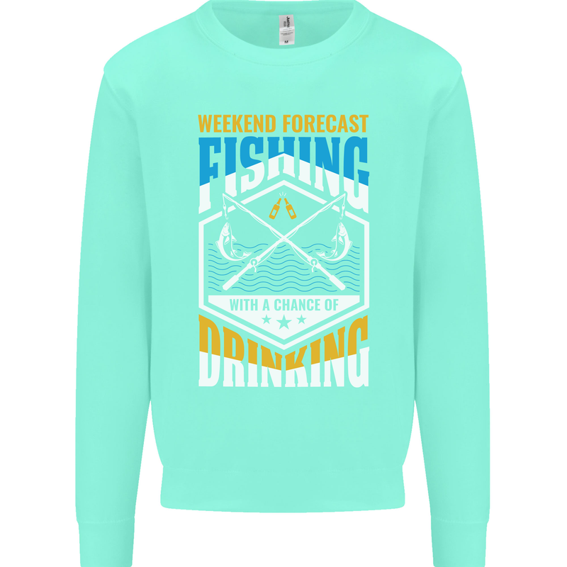 Weekend Fishing Funny Alcohol Beer Mens Sweatshirt Jumper Peppermint