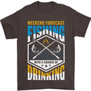 Weekend Fishing Funny Alcohol Beer Mens T-Shirt Cotton Gildan Dark Chocolate
