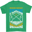 Weekend Fishing Funny Alcohol Beer Mens T-Shirt Cotton Gildan Irish Green
