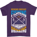 Weekend Fishing Funny Alcohol Beer Mens T-Shirt Cotton Gildan Purple