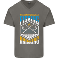 Weekend Fishing Funny Alcohol Beer Mens V-Neck Cotton T-Shirt Charcoal