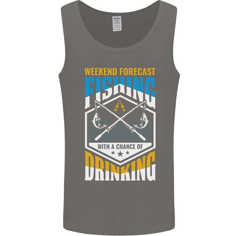 Weekend Fishing Funny Alcohol Beer Mens Vest Tank Top Charcoal