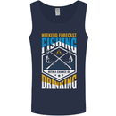Weekend Fishing Funny Alcohol Beer Mens Vest Tank Top Navy Blue