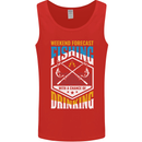 Weekend Fishing Funny Alcohol Beer Mens Vest Tank Top Red