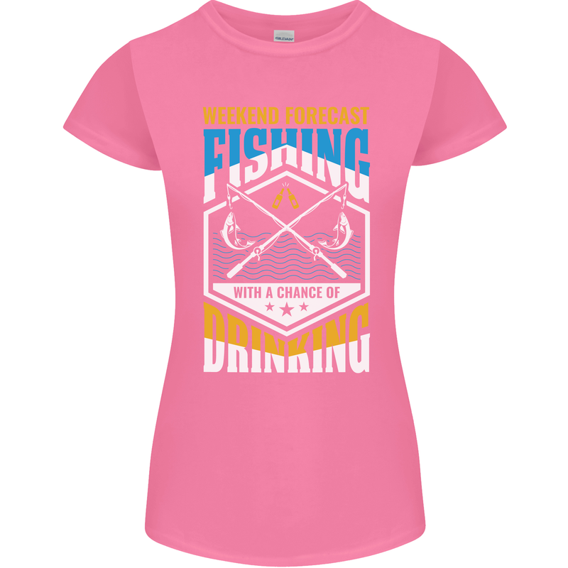 Weekend Fishing Funny Alcohol Beer Womens Petite Cut T-Shirt Azalea